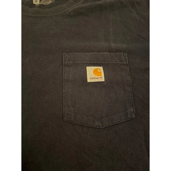 Carhartt Mens Loose Fit Heavyweight Pocket T-Shirt Navy Blue XL K87 - Picture 2 of 6